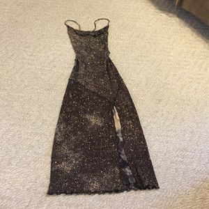 Vintage Leopard 1980’s sparkle gown with slit